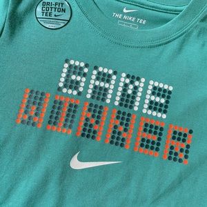 Nike Boy’s DRI-FIT “Game Winner” Neptune Green Short Sleeve T-Shirt (6-7 Years)